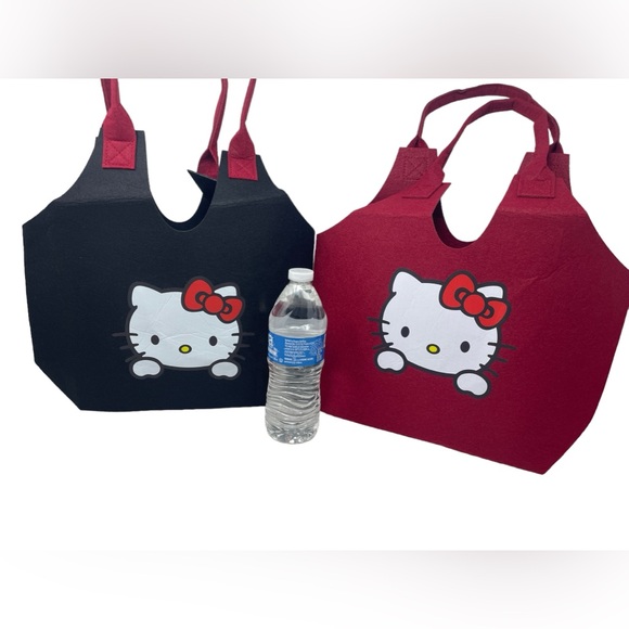 2 PACK Hello Kitty Felt Tote Bag Sanrio Handbag New - Picture 14 of 16